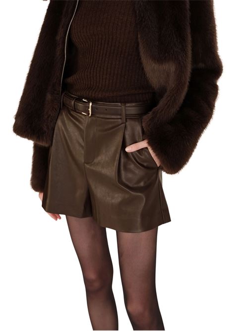 Pantaloncini in ecopelle Grace & Mila | FW2523027CHOC